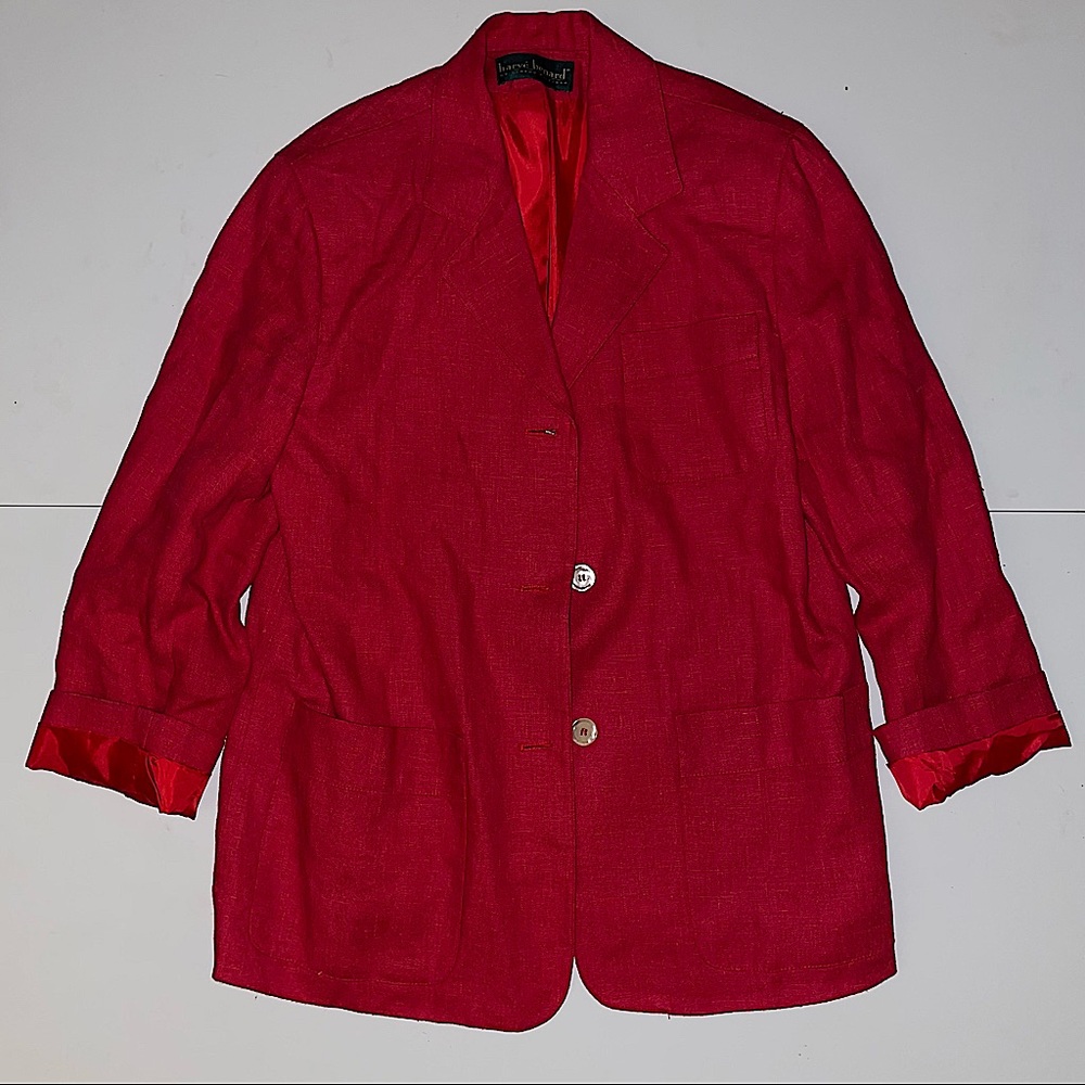 Harve Benard by Benard Holtzman Red Blazer EUC